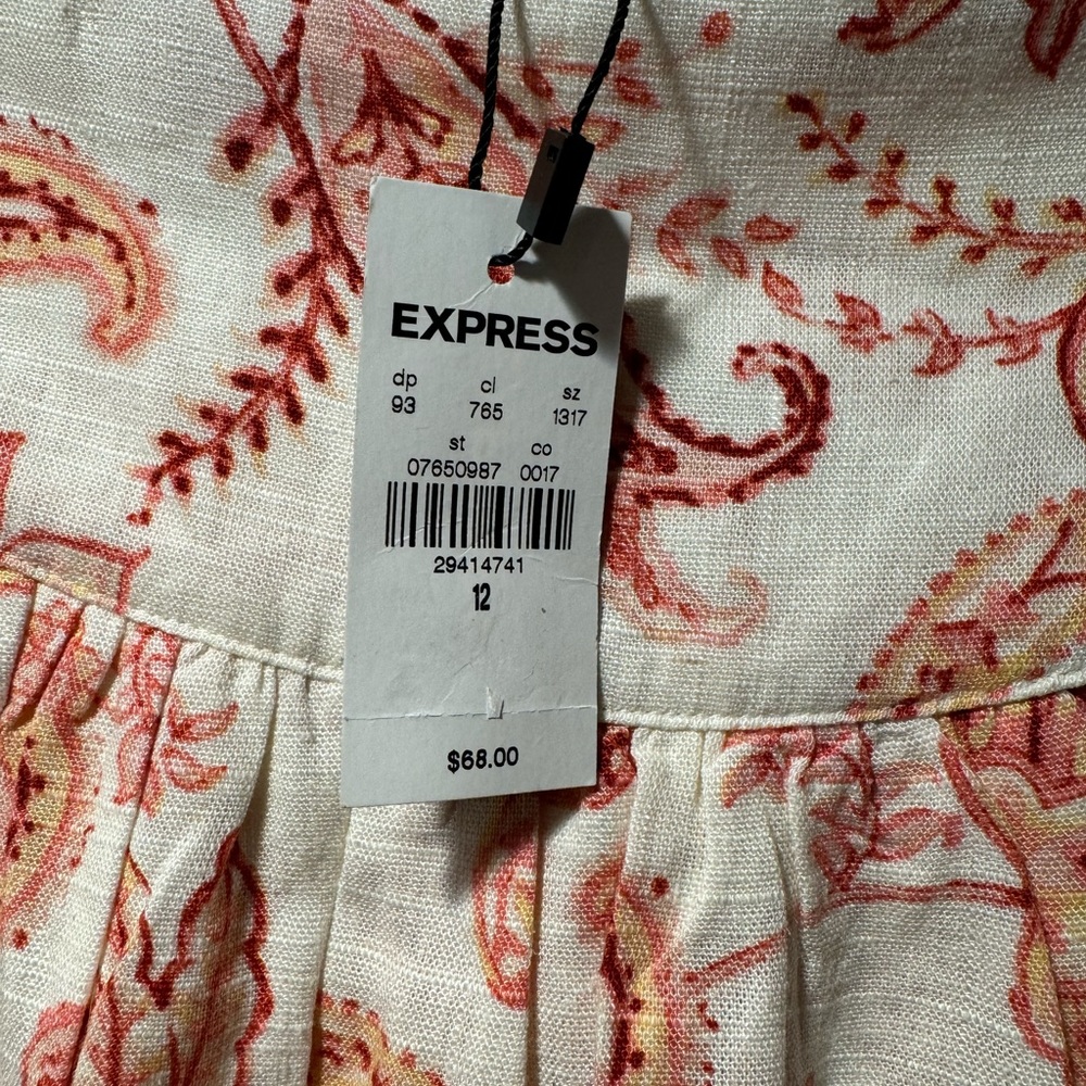 Express NWT Linen-Blend Printed Tiered Ruffle
Mini Skirt Size 12 - Picture 5 of 13